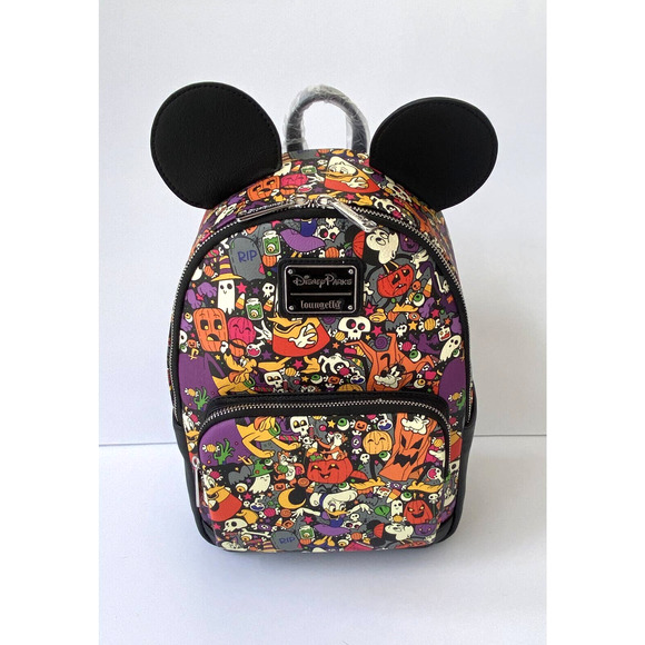 DISNEY PARKS x Loungefly 2022 Mickey Minnie Halloween Trick/Treat Backpack NWT - Picture 1 of 6